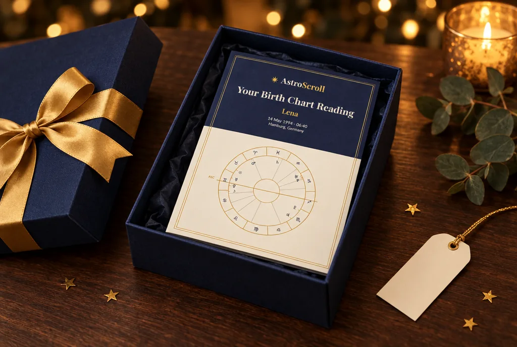 A reading as a gift: gift box with the printed reading