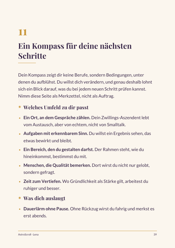 Beispielseite: dein persönlicher Kompass