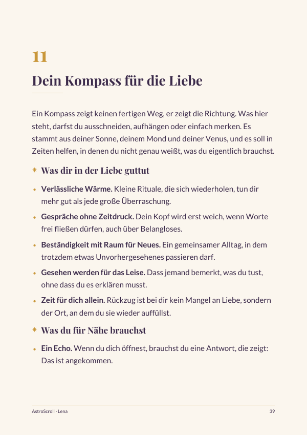 Beispielseite: dein persönlicher Kompass