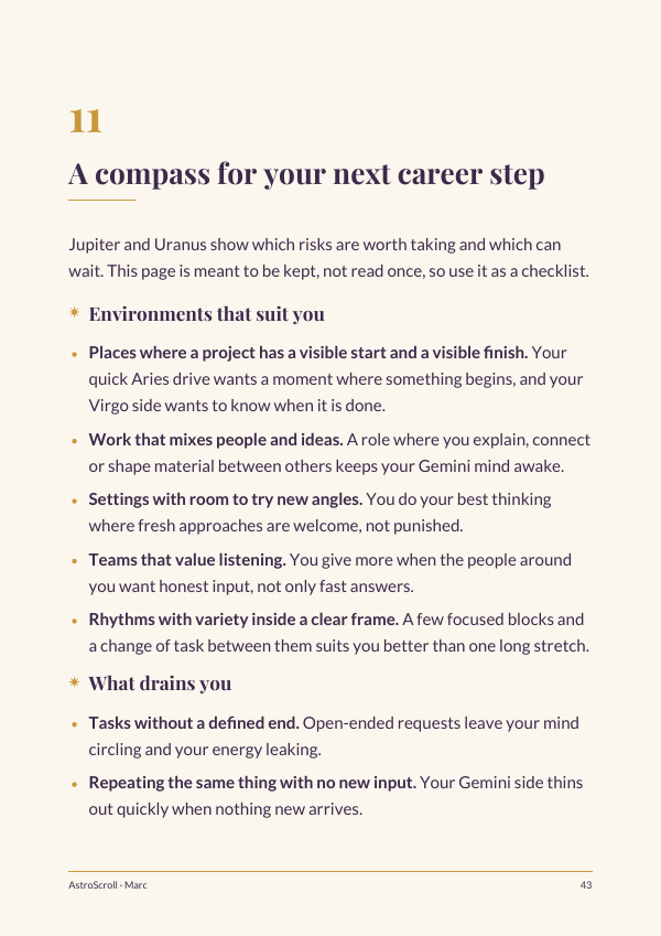 Sample page: your personal compass