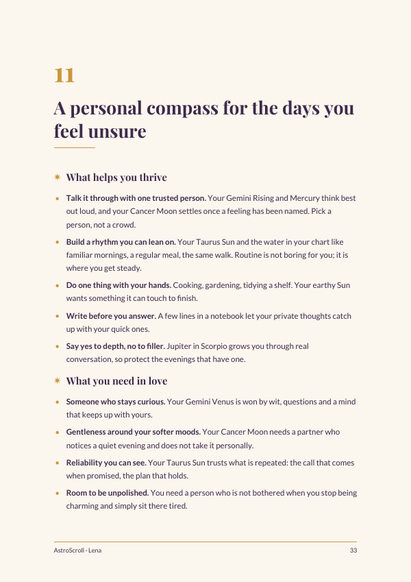 Sample page: your personal compass